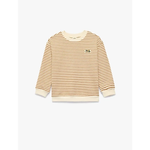 Erkek Bebek Pamuklu Çizgili Oversize Sweatshirt - 7WMB10091TK