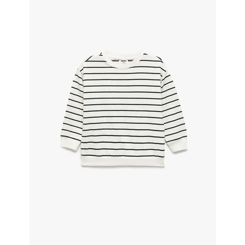Erkek Bebek Pamuklu Şardonlu Çizgili Sweatshirt - 7WMB10021TK