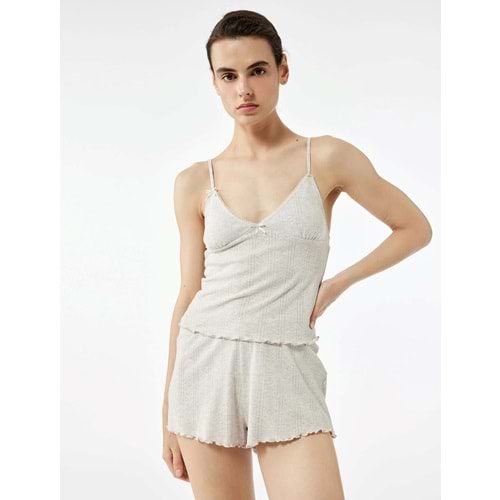 Rahat Kalıp Askılı Crop Pijama Üstü - 7WLK90001MK