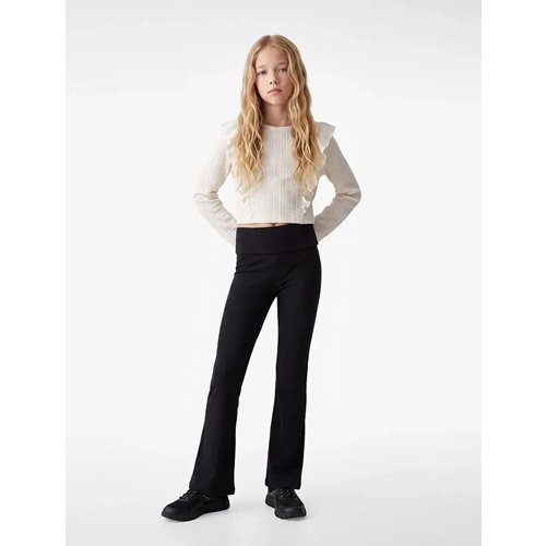 Kız Çocuk Beli Lastikli Slim Fit İspanyol Paça Tayt - 7WKG40192AK
