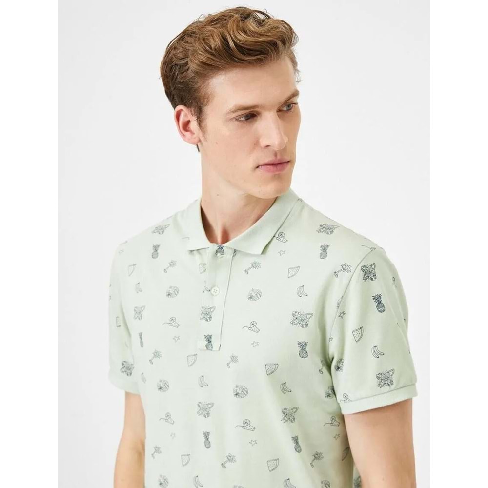 Erkek Giyim Polo Yaka Tişört 0YAM14428OK Fıstık Yeşili