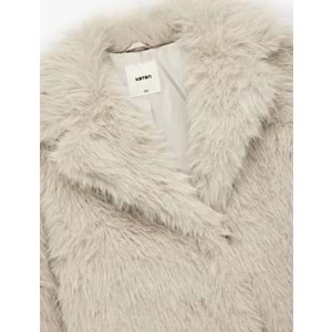 Kadın Giyim Suni Kürk Kaban Kruvaze Uzun Kollu - KOTON - 6WAK00009EW - BEJ - 34