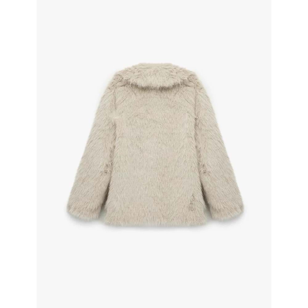 Kadın Giyim Suni Kürk Kaban Kruvaze Uzun Kollu - KOTON - 6WAK00009EW - BEJ - 34