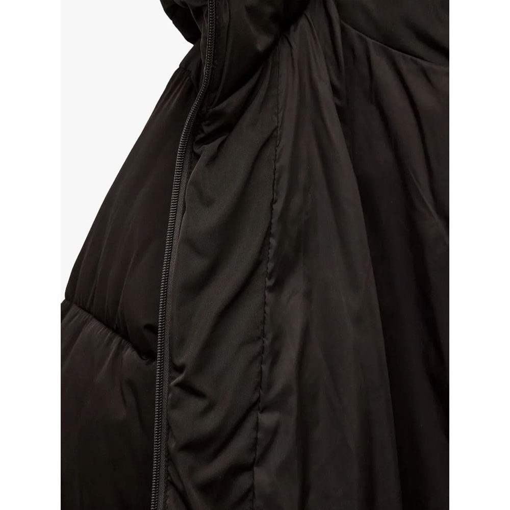 Kadın Giyim Fermuarlı Uzun Kollu Su İtici Kapüşonlu Oversize Şişme Mont - KOTON - 6WAK00220EW - KAHVERENGİ - 34