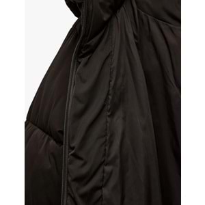 Kadın Giyim Fermuarlı Uzun Kollu Su İtici Kapüşonlu Oversize Şişme Mont - KOTON - 6WAK00220EW - KAHVERENGİ - 34