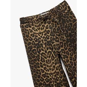 Kadın Giyim Leopar Desenli Pantolon - Straight Fit Jeans - KOTON - 6WAL40052MW - LEOPAR DESENLİ