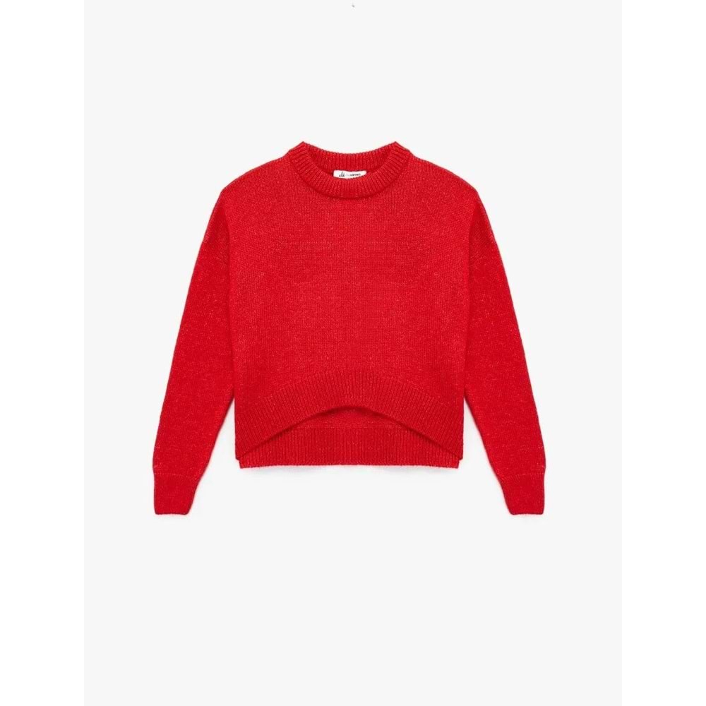 Kadın Giyim Asimetrik Kesim Triko Kazak - KOTON - 6WAL90041HT - KIRMIZI - XS