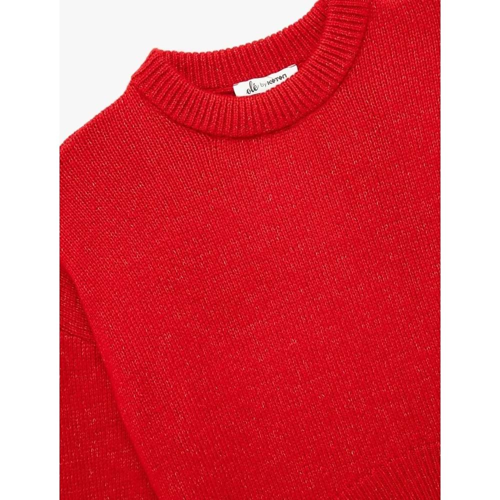 Kadın Giyim Asimetrik Kesim Triko Kazak - KOTON - 6WAL90041HT - KIRMIZI - XS