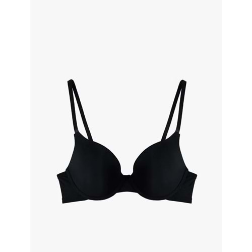 Kadın Giyim Desteksiz Balenli Rahat Kalıp Comfort Sütyen - KOTON - 6SLK10021MK - SİYAH - 75B