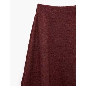 Dikiş Detaylı Normal Bel Regular Fit Uzun Etek 7WAK10032UK - KOTON - BORDO - S