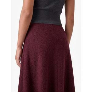 Dikiş Detaylı Normal Bel Regular Fit Uzun Etek 7WAK10032UK - KOTON - BORDO - S