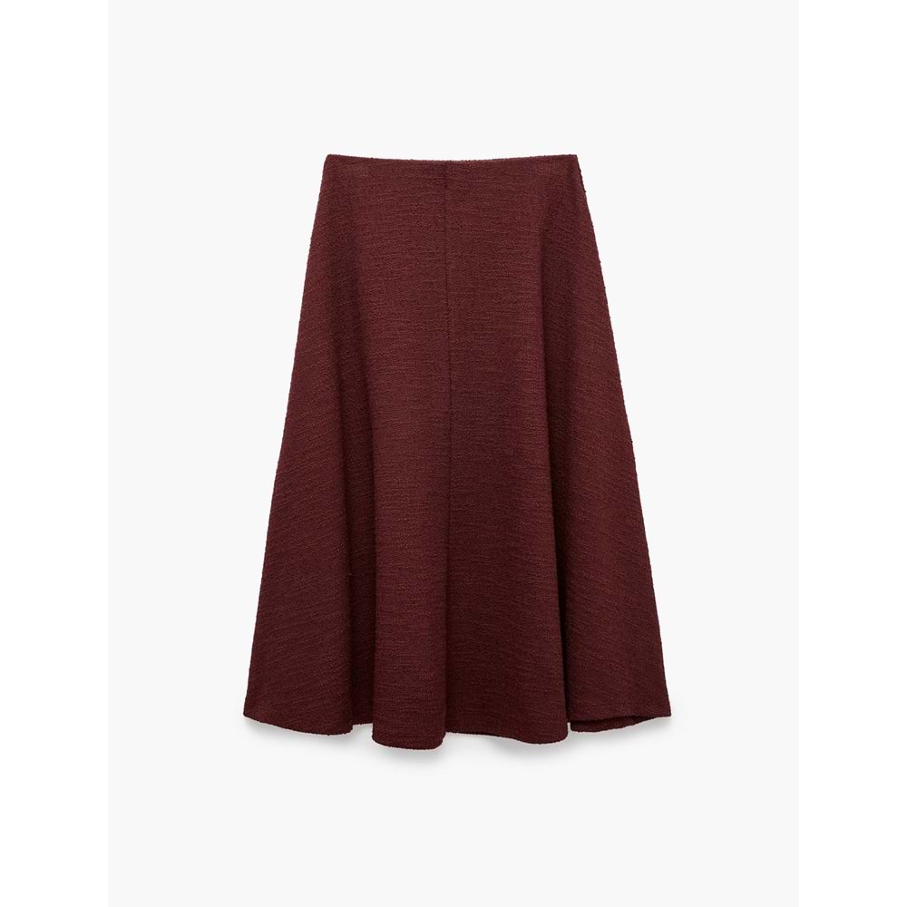 Dikiş Detaylı Normal Bel Regular Fit Uzun Etek 7WAK10032UK - KOTON - BORDO - S