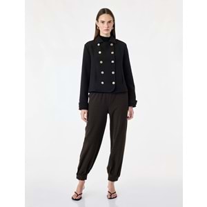 Ekoseli Kısa Jogger Pantolon 7WAK40077UW - KOTON - KAHVERENGİ EKOSE - 42