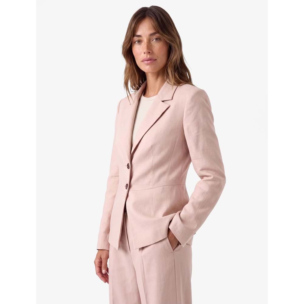 Cep Detaylı Düğmeli Blazer Ceket 7WAK50042UW - KOTON - PEMBE - 34