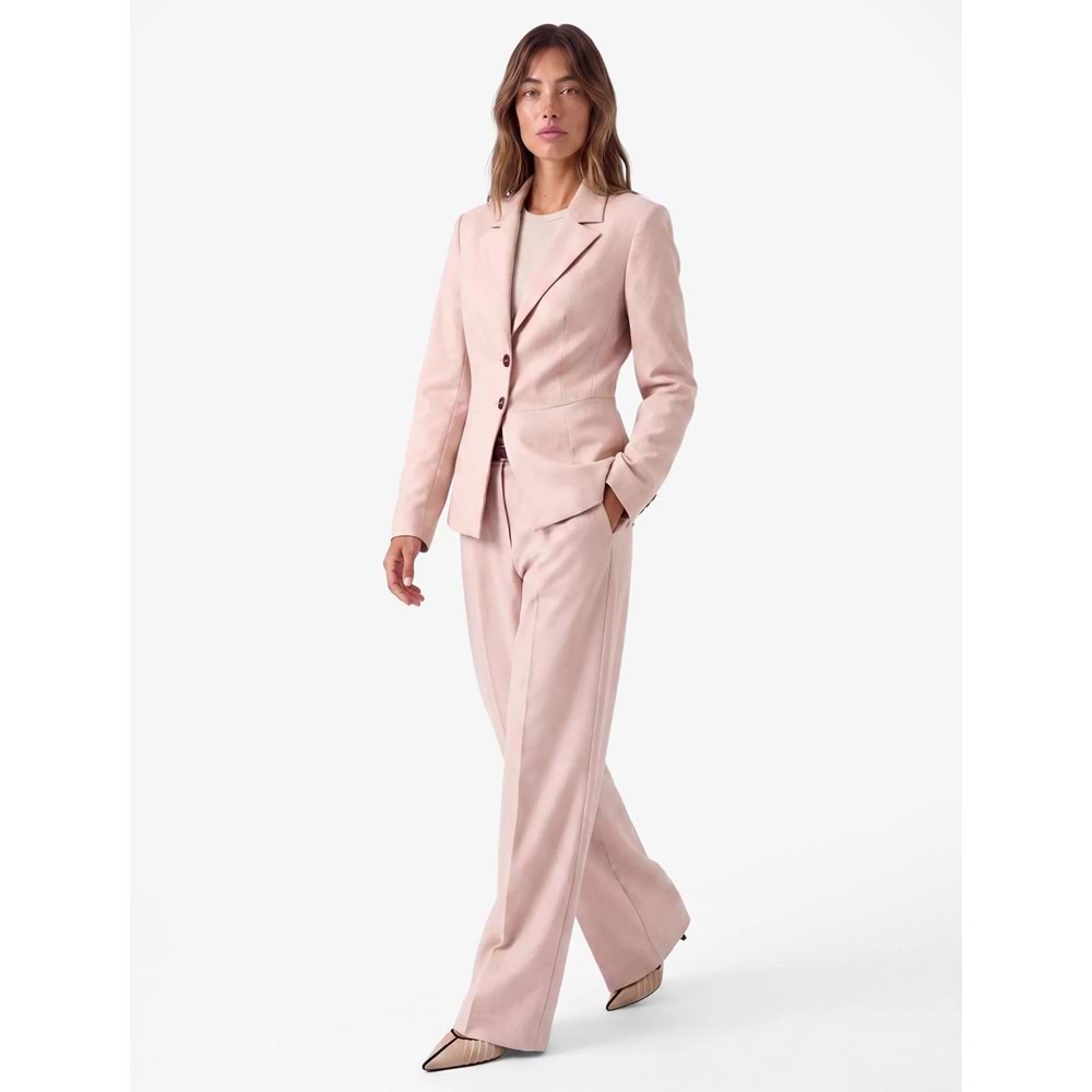 Cep Detaylı Düğmeli Blazer Ceket 7WAK50042UW - KOTON - PEMBE - 34