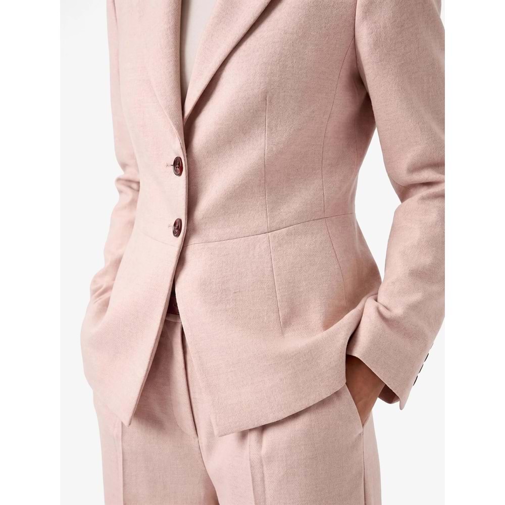 Cep Detaylı Düğmeli Blazer Ceket 7WAK50042UW - KOTON - PEMBE - 34