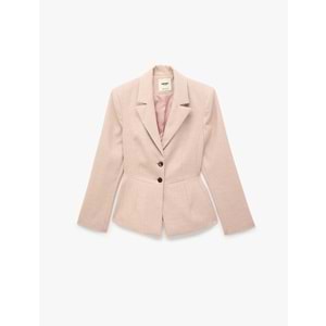 Cep Detaylı Düğmeli Blazer Ceket 7WAK50042UW - KOTON - PEMBE - 34