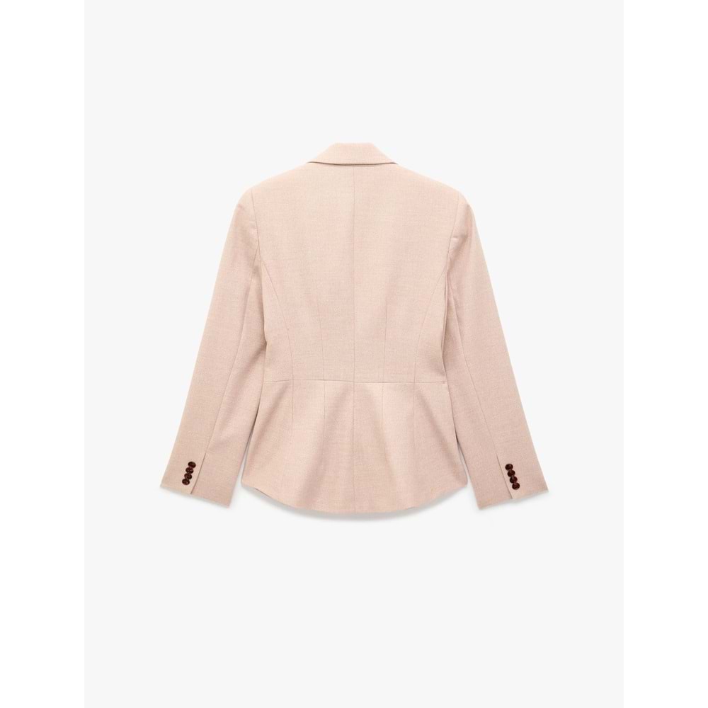 Cep Detaylı Düğmeli Blazer Ceket 7WAK50042UW - KOTON - PEMBE - 34