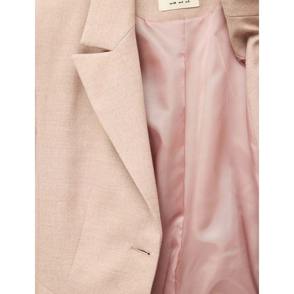 Cep Detaylı Düğmeli Blazer Ceket 7WAK50042UW - KOTON - PEMBE - 34