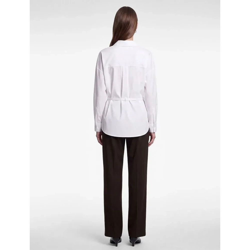 Kemerli Regular Fit Uzun Kollu Gömlek 7WAK60066UW - KOTON - KIRIK BEYAZ - 34