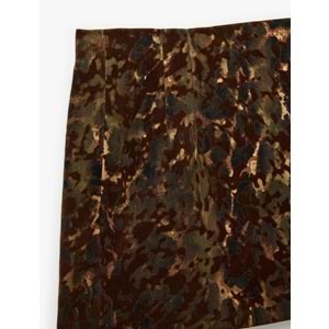 Gabardin Kamuflaj Desenli Mini Etek 7WAK70035EW - KOTON - HAKİ DESENLİ - 36