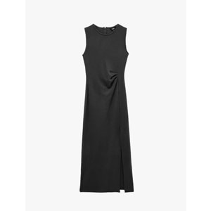 Drape Detaylı Kolsuz Midi Elbise 7WAK80091EK - KOTON - ANTRASİT - S