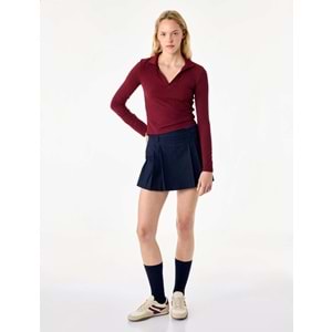 Slim Fit Polo Yaka Tişört 7WAL10329IK - KOTON - BORDO - S
