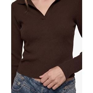 Slim Fit Polo Yaka Tişört 7WAL10329IK - KOTON - KAHVERENGİ - S