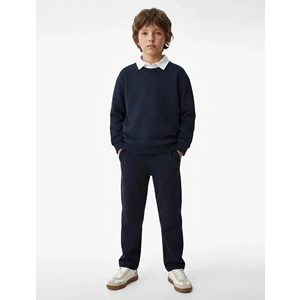 Okul Gömleği Yaka Oversize Okul Sweatshirt 7WKB10005TK - KOTON - LACİVERT - 6-7