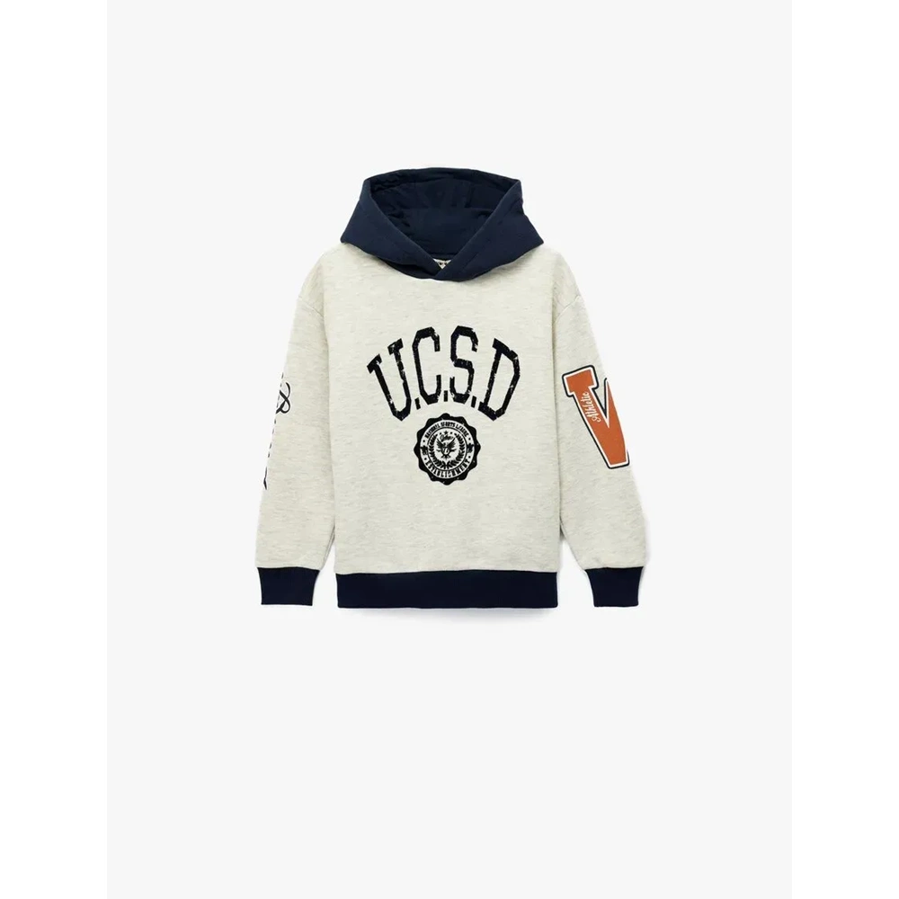Oversize Kapşonlu Sweatshirt 7WKB10029TK - KOTON - GRİ - 11-12