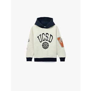 Oversize Kapşonlu Sweatshirt 7WKB10029TK - KOTON - GRİ - 11-12