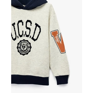 Oversize Kapşonlu Sweatshirt 7WKB10029TK - KOTON - GRİ - 11-12