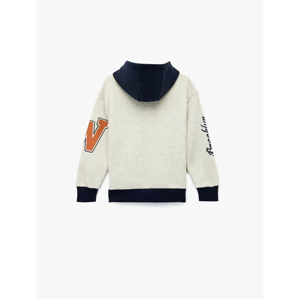 Oversize Kapşonlu Sweatshirt 7WKB10029TK - KOTON - GRİ - 11-12