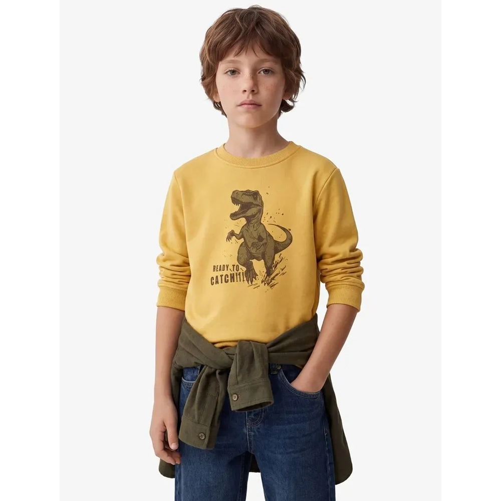 Erkek Çocuk Giyim Sweatshirt 7WKB10059TK - KOTON - SARI - 7-8