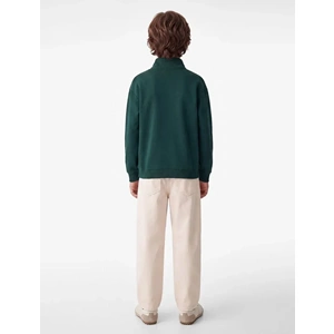 Yarım Fermuarlı Dik Yaka Sweatshirt 7WKB10311TK - KOTON - YEŞİL - 11-12
