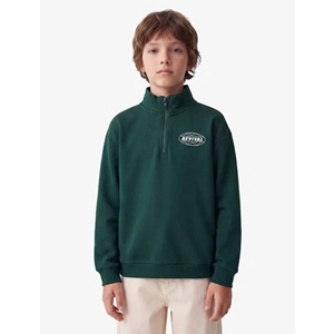 Yarım Fermuarlı Dik Yaka Sweatshirt 7WKB10311TK - KOTON - YEŞİL - 11-12