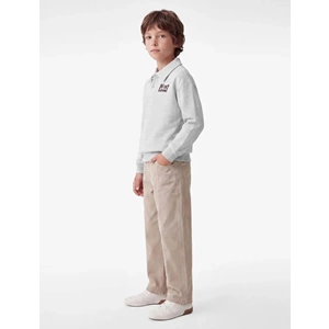 Düğmeli Polo Yaka Sweatshirt 7WKB10339TK - KOTON - GRİ MELANJ - 6-7