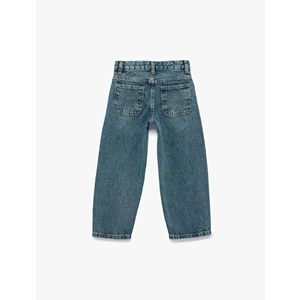 Loose Straight Fit Denim Pantolon 7WKB40002TD - KOTON - PETROL - 11-12