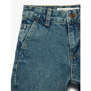 Loose Straight Fit Denim Pantolon 7WKB40002TD - KOTON - PETROL - 11-12