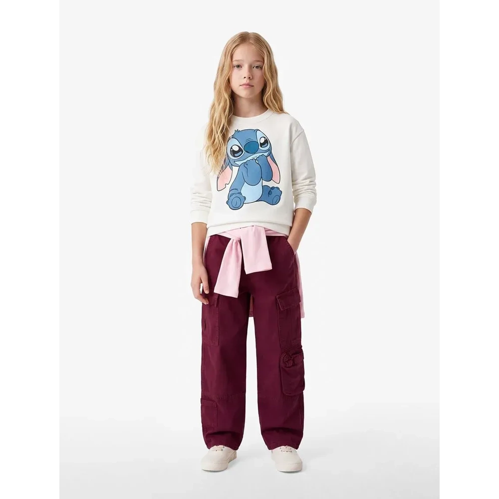 Bisiklet Yaka Lisanslı Sweatshirt 7WKG10044AK - KOTON - EKRU - 13-14