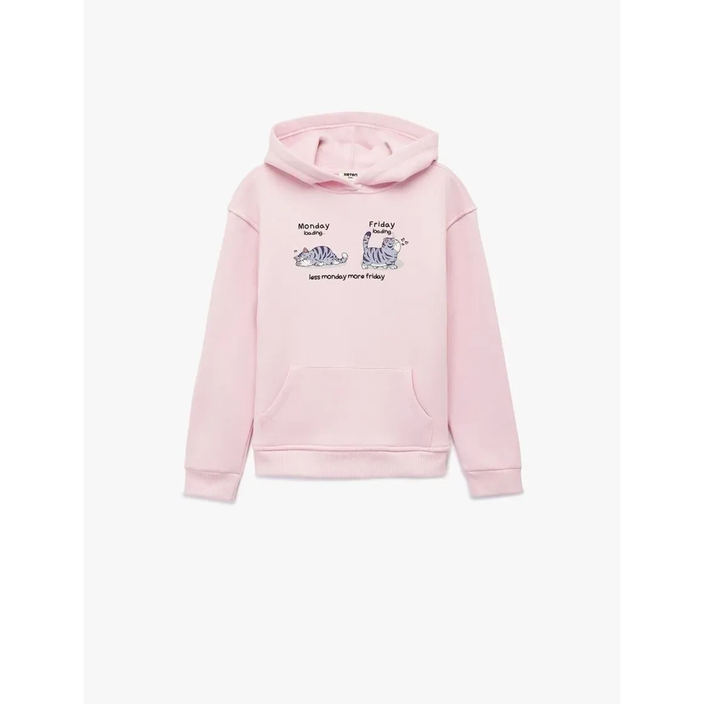 Kız Çocuk Giyim Sweatshirt 7WKG10049AK - KOTON - PEMBE - 13-14
