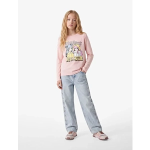 Bisiklet Yaka Anime Baskılı Tişört 7WKG10078AK - KOTON - PEMBE - 13-14