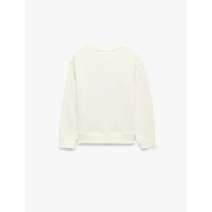 Uzun Kollu Bisiklet Yaka Sweatshirt 7WKG10151AK - KOTON - EKRU - 11-12