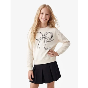 Uzun Kollu Bisiklet Yaka Sweatshirt 7WKG10151AK - KOTON - EKRU - 11-12