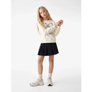 Uzun Kollu Bisiklet Yaka Sweatshirt 7WKG10151AK - KOTON - EKRU - 11-12