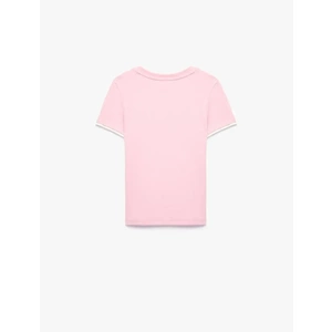 Bisiklet Yaka Kısa Kollu Slim Fit Tişört 7WKG10332AK - KOTON - PEMBE - 11-12