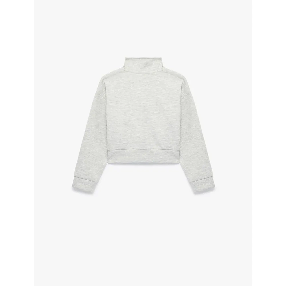 Dik Yaka Cepli Uzun Kollu Crop Okul Ceketi 7WKG30006AK - KOTON - GRİ MELANJ - 11-12