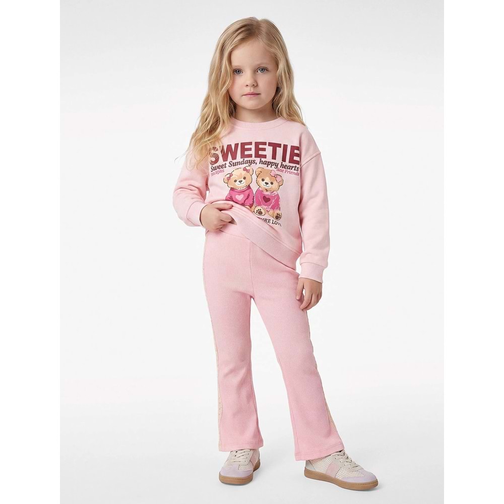 Kız Bebek Pamuklu Kaşkorse İspanyol Paça Tayt 7WMG40042AK - KOTON - PEMBE - 18-24