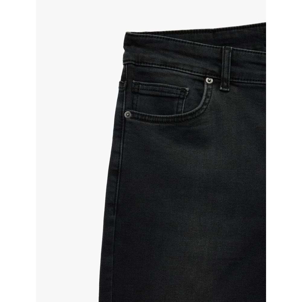Erkek Giyim Slim Fit Düğmeli Cepli Jean Pantolon - Slim Fit Brad Jeans 6WAM40006ND