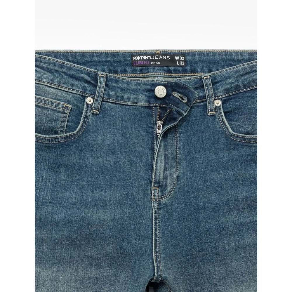 Erkek Giyim Pamuklu Normal Bel Slim Fit Jean Pantolon - Brad Jean 6WAM40017ID